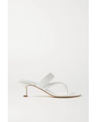 Manolo Blahnik Lauratomod 50 Leather Sandals in Brown - Lyst