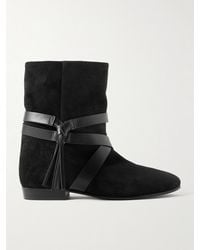 Isabel Marant - Rejen Leather-Trimmed Suede Ankle Boots - Lyst