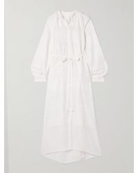 lemlem - Makeda Belted Metallic Striped Cotton-Gauze Maxi Dress - Lyst