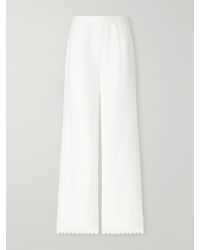 Eres - Albatre Embroidered Linen Straight-Leg Pants - Lyst