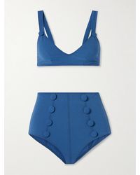 Lisa Marie Fernandez - Magdalena Button-Embellished Crepe Bikini - Lyst