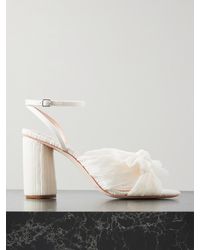 Loeffler Randall - Camellia Bow-Embellished Plissé-Organza Sandals - Lyst