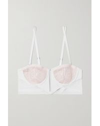 LIVY Dean Strapless Lace And Jersey Underwired Bra - White