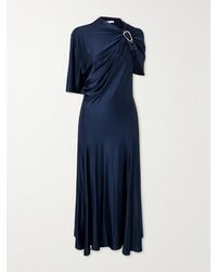 Rabanne - Embellished Satin Midi Dress - Lyst