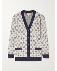 Gucci - Gg Cotton Jacquard Cardigan - Lyst