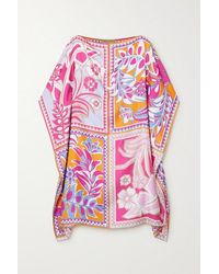 Emilio Pucci Samoa Kaftan Aus Bedrucktem Seidensatin - Pink