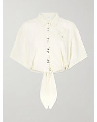 Rabanne - Logo-Embellished Knotted Blouse - Lyst