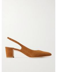 Manolo Blahnik - Allurasan 50 Suede Slingback Pumps - Lyst