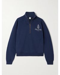 Sporty & Rich - Vendome Embroidered Cotton-Jersey Sweatshirt - Lyst