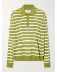 La Ligne - Ben Striped Silk, Wool And Cashmere-Blend Polo Sweater - Lyst