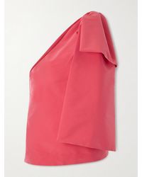 BERNADETTE - Winnie One-Shoulder Bow-Detailed Taffeta Top - Lyst