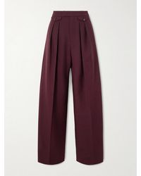 Chloé - Pantalon Large En Gabardine De Laine À Plis - Lyst