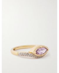 STONE AND STRAND - Haze 14-Karat, Amethyst And Diamond Ring - Lyst
