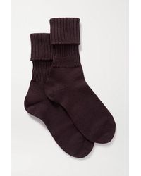 Falke Socken Aus Einer Wollmischung Mit Gerippten Details - Lila