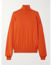 Saint Laurent - Rollkragenpullover Aus Einer Gerippten Mischung Aus Wolle, Kaschmir Und Seide - Lyst