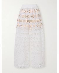 Elie Saab - Broderie Anglaise Straight-Leg Pants - Lyst
