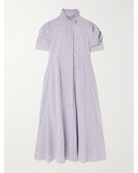 Thierry Colson - Venetia Ruffled Gathered Floral-Print Cotton-Voile Midi Dress - Lyst
