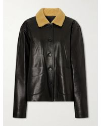 KHAITE - Wilson Shearling-Trimmed Leather Jacket - Lyst