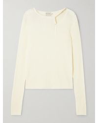Deiji Studios - Asymmetrischer Pullover Aus Einer Gerippten Baumwoll-Kaschmirmischung Mit Cut-Out - Lyst