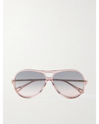 Chloé - Tubolar Aviator-Style Recycled-Acetate Sunglasses - Lyst