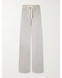 James Perse - Cotton-Terry Wide-Leg Track Pants - Lyst