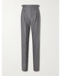 Loro Piana - Malik Pleated Wool And Cashmere-Blend Straight-Leg Pants - Lyst