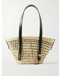 Loewe - Paula's Ibiza Braid Basket Small Leather-Trimmed Raffia Shoulder Bag - Lyst
