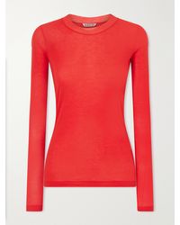 AURALEE - Ribbed Cotton-Jersey T-Shirt - Lyst