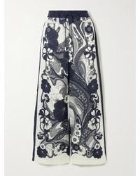 ALÉMAIS - Mickey Hose Mit Weitem Bein Aus Leinengaze Mit Blumenprint - Lyst