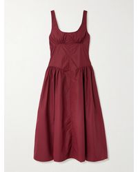 Proenza Schouler - Kendall Pleated Paneled Shell Midi Dress - Lyst