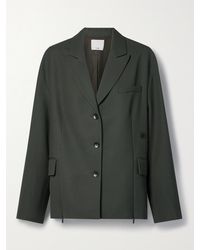 Tibi - Liam Zip-detailed Grain De Poudre Wool Blazer - Lyst