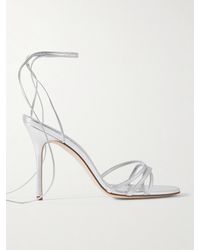 Manolo Blahnik - Sandales En Cuir Métallisé Leva 105 - Lyst