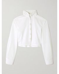 Alaïa - Cropped Folded Cotton-Poplin Shirt - Lyst