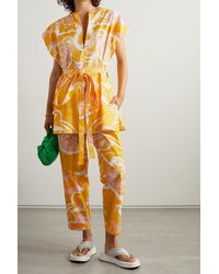 Emilio Pucci + Net Sustain Albizia Printed Cotton Straight-leg Pants - Yellow