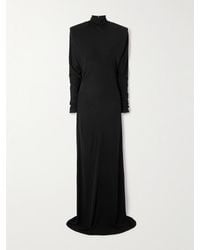 Stella McCartney - Robe Aus Elastischem Crêpe Mit Stehkragen - Lyst