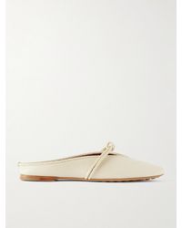 Bottega Veneta - Rosa Intrecciato-Trimmed Leather Mules - Lyst