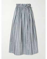 Jil Sander - Checked Silk-Blend Midi Skirt - Lyst