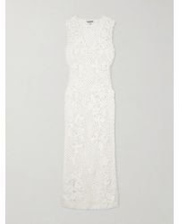 ganni multicolor crochet halterneck dress Ganni Multicolour Crochet Halterneck Dress Organic Cotton in White
