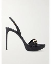 Gucci - Donna Horsebit-Embellished Jacquard Slingback Sandals - Lyst