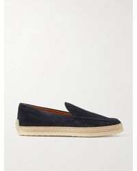 Tod's - Mocassins En Daim À Finitions En Raphia - Lyst