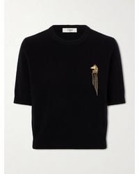 Chloé - Embellished Ribbed Wool And Cashmere-Blend Sweater - Lyst