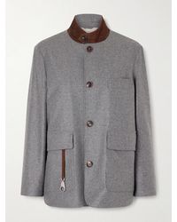 Loro Piana - Roadster Suede-Trimmed Wool And Cashmere-Blend Jacket - Lyst