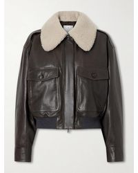 Brunello Cucinelli - Shearling-Trimmed Leather Jacket - Lyst