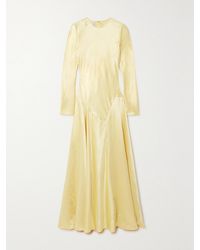 Abadia - Yara Paneled Hammered-Satin Gown - Lyst