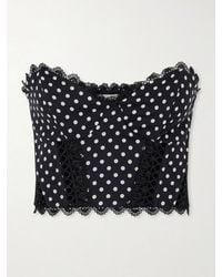 Charo Ruiz - Fiare Cropped Embroidered Polka-Dot Cotton-Blend Top - Lyst