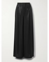 Norma Kamali - Pleated Stretch-Jersey Wide-Leg Pants - Lyst