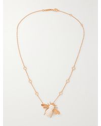 Sabbadini - Bee 18-Karat Rose, Diamond And Lacquer Necklace - Lyst