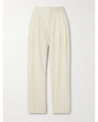 St. Agni - Pleated Wool-Blend Wide-Leg Pants - Lyst