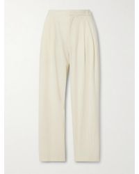 St. Agni - Pleated Wool-Blend Wide-Leg Pants - Lyst