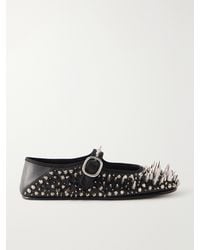 Bottega Veneta - Veneziana Studded Leather Mary Jane Ballet Flats - Lyst